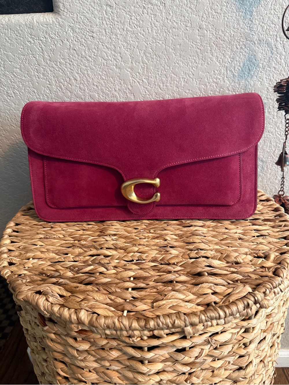 Coach Tabby 36 in Dark Fuschia Suede